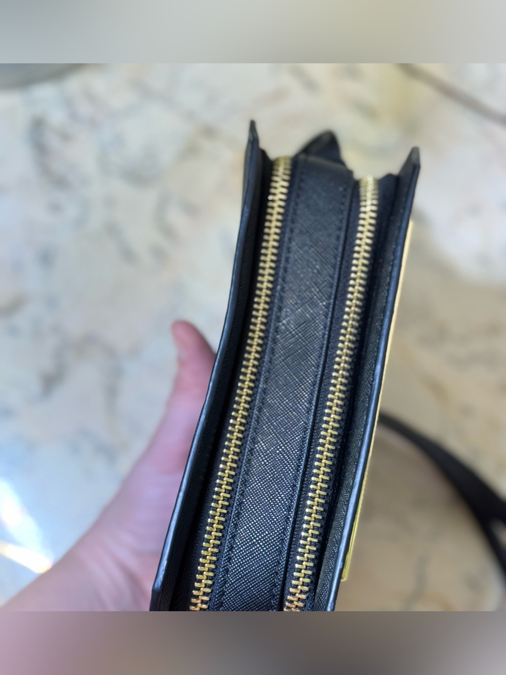 Steve Madden Black Crossbody with Gold Bar Accent - Picture 5 of 11
